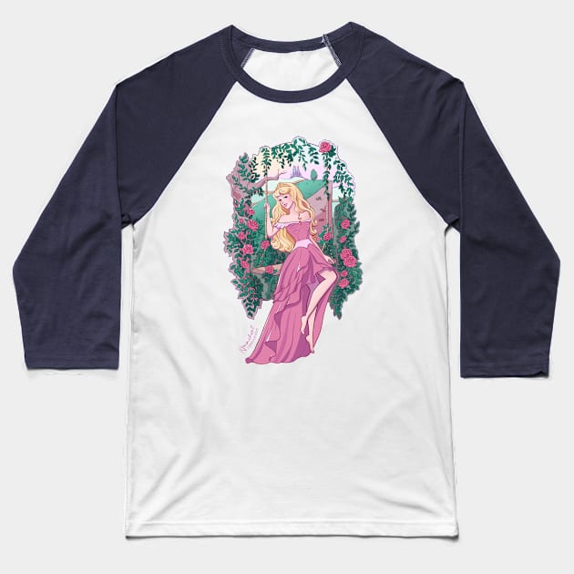 Sleeping Princess on a Swing Baseball T-Shirt by Amadeadraws